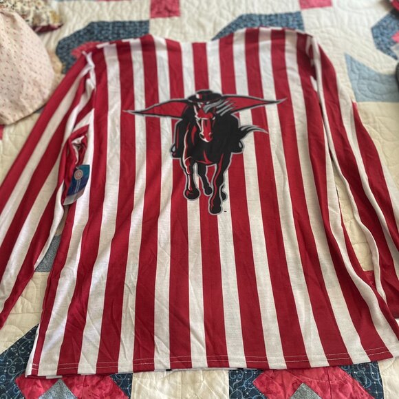 FAUX REAL Texas Tech Red Raiders Suit Tuxedo Long Sleeve T-Shirt L BNWT $39.99 - Picture 6 of 9